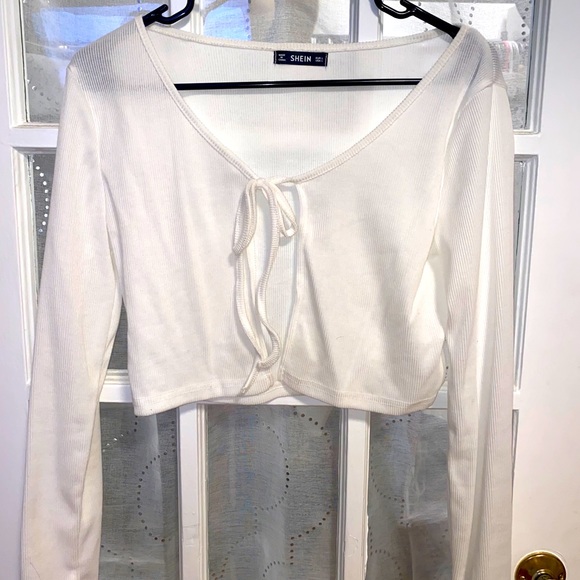 SHEIN Tops - Shein White tie front cardigan